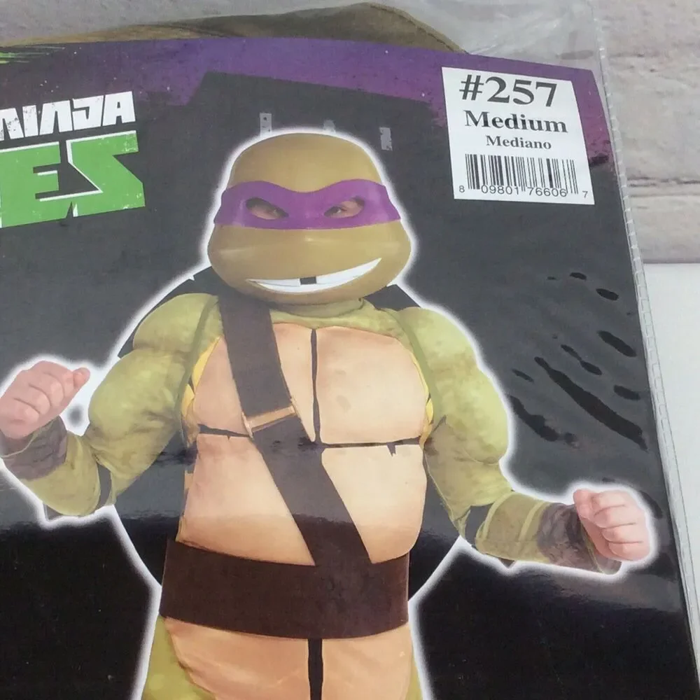 Teenage Mutant Ninja Turtles Donatello Boys 8-Piece Costume Sz M(8-10) Halloween